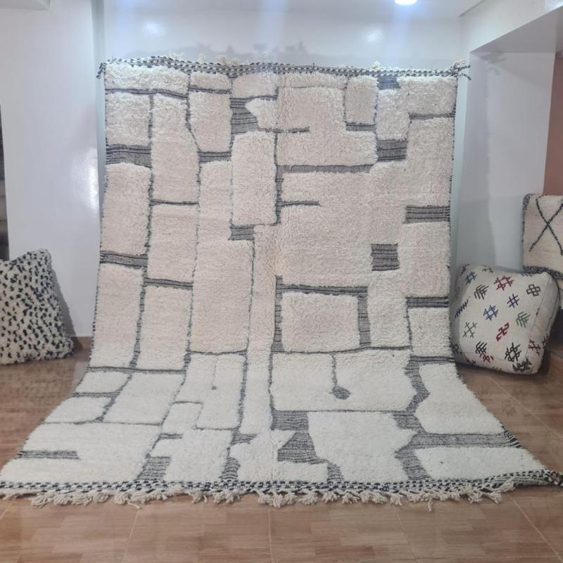 White Azad Marokkaans handgemaakt tapijt